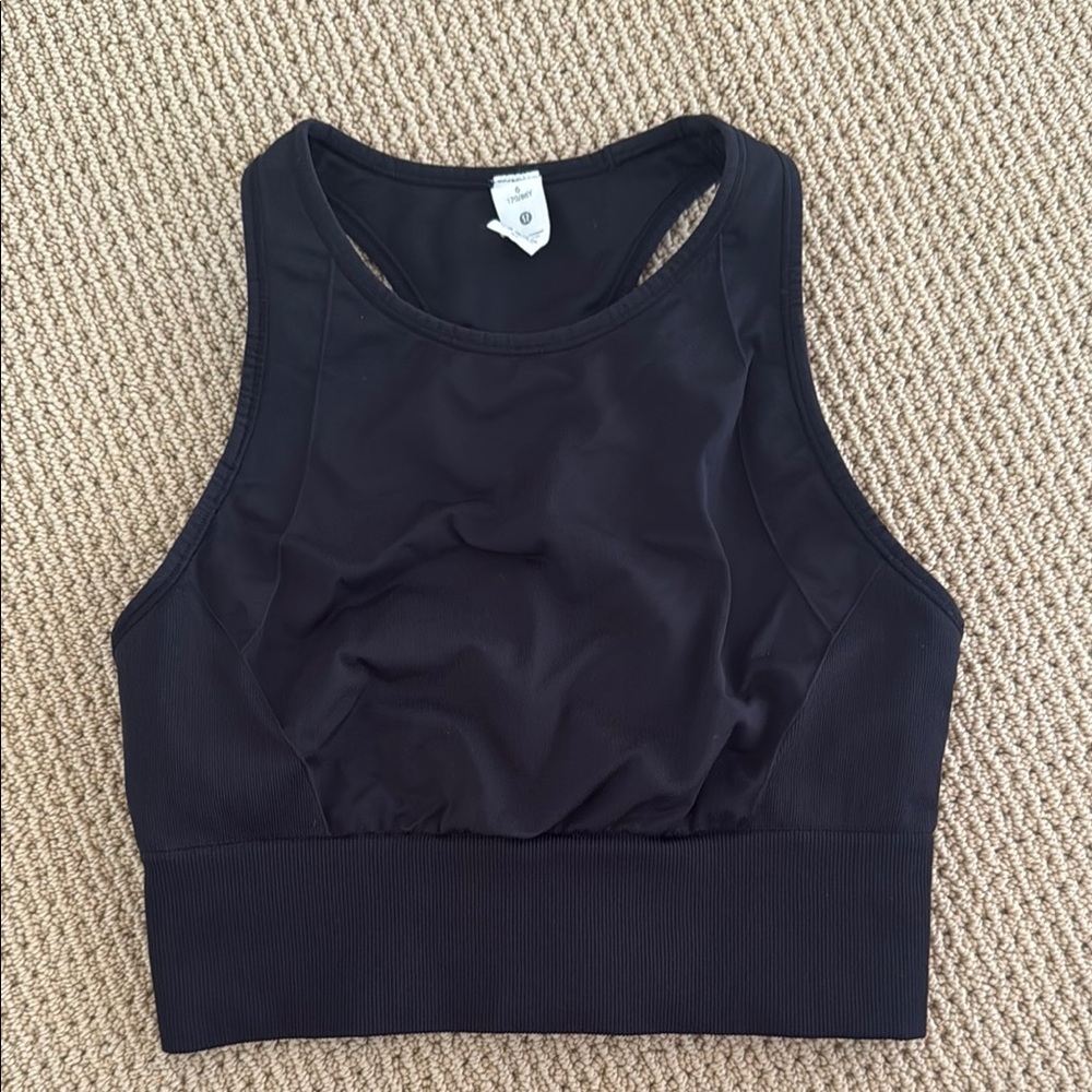 Lulu Lemon Black High-Neck Sports Bra - 6
